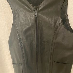 Men’s Leather zipper vest. Great for night on the town or fun at home